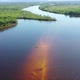 Nature landscape of Amazon Rainforest. Amazon river scenery.