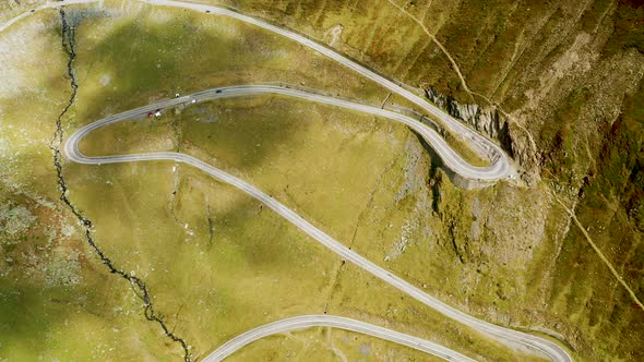 Aerial View of the Famous Transfagarash Highway Romania alt