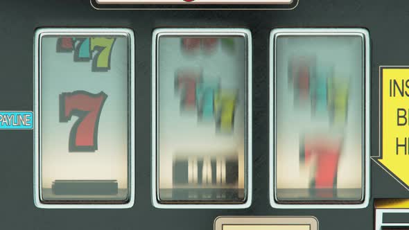 Casino slot machines in a row. Endless looping video. Las Vegas, gambling alt