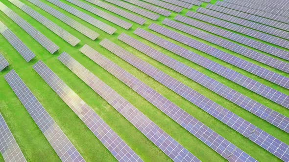 Ecology of Solar Power Plant Panels in the Fields Green Energy on a Sunny Day alt