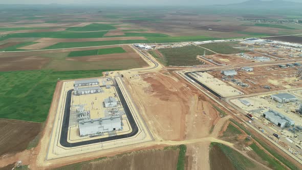 Construction Site Empty Field Aerial View alt