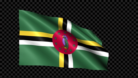 Dominica Flag Blowing In The Wind alt
