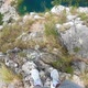 Top View of Beaytiful Red FreshwaterKarst Lake Crveno Jezero in Croatia. Nature