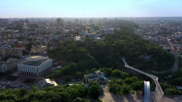 Aerial Video of the City of Kiev Centre at Sunny Day alt