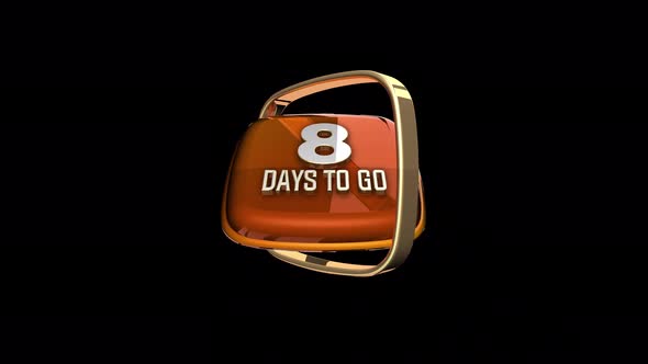 8 Days To Go Countdown Animation 4K