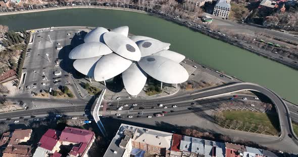 Public revenue and Baratashvili Bridge in the center of Tbilisi. Georgia alt