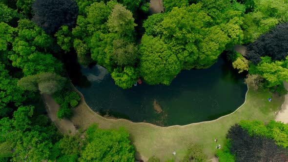 Flying Over Calm Summer Lake alt