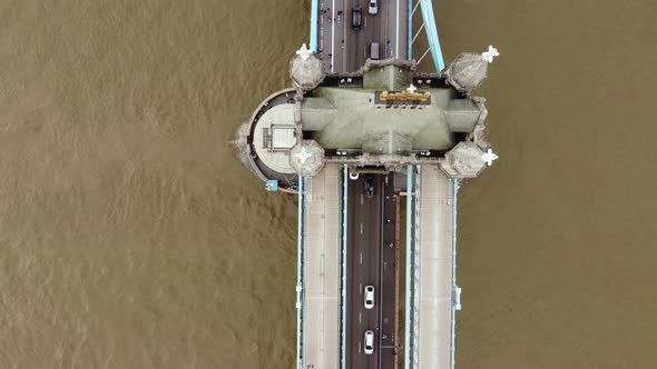Drone Footage of Traffic on the Tower Bridge