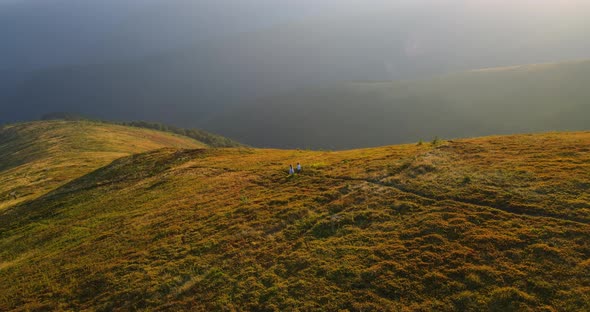 Mountain Peaks In The Carpathians. Tourism.