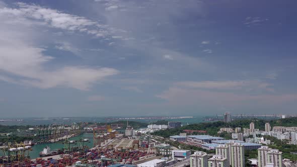 Aerial View to the Port of Singapore