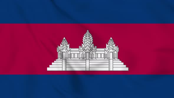 Cambodia  flag seamless closeup waving animation. Vd 2060