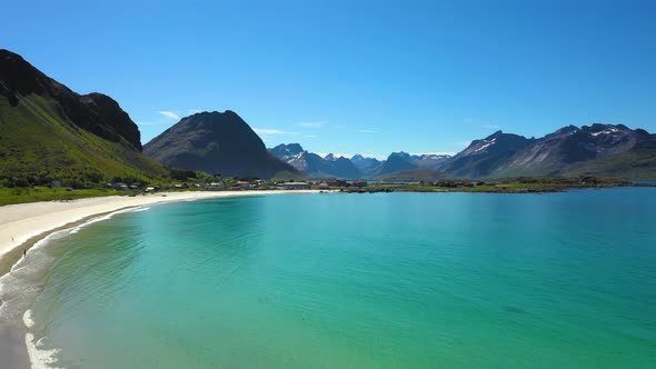 Beach Lofoten Islands Is an Archipelago in the County of Nordland, Norway alt