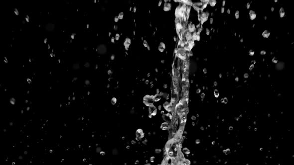 5 Water Splashes On A Black Background