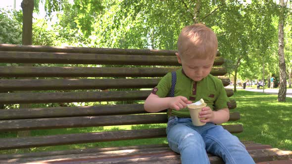 Boy Eating Ice Cream alt