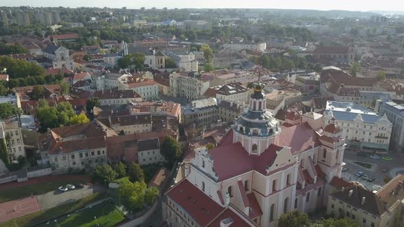 Beautiful Aerial View of the Old Town of Vilnius, the Capital of Lithuania alt