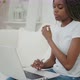 Millennial African Ethnic Woman Student Using Laptop Leaning at Home, Mixed Race Disciple Distance - VideoHive Item for Sale