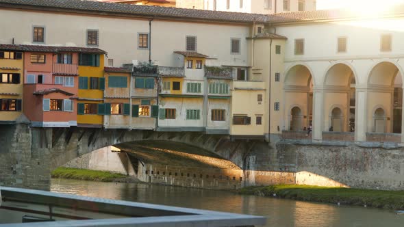Famous Ponte Vecchio With River Arno