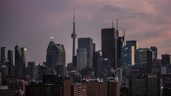 View Of City At Dusk