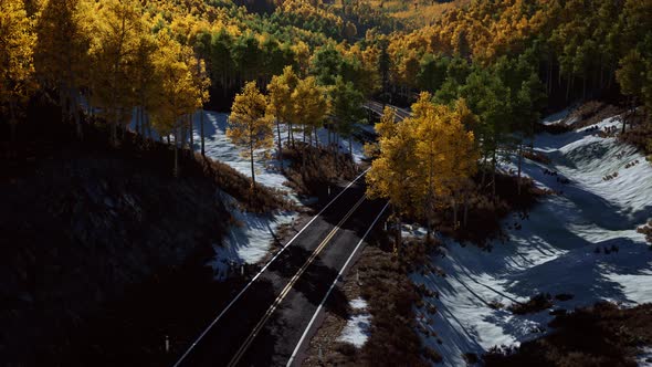 Beautiful Winter Road Seen From Above alt