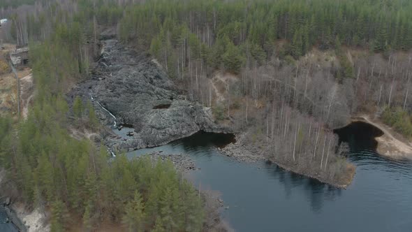 Aerial view of the dormant volcano Girvas in Karelia.