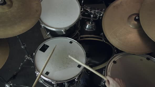 Jazz Drummer Playing at Drums alt