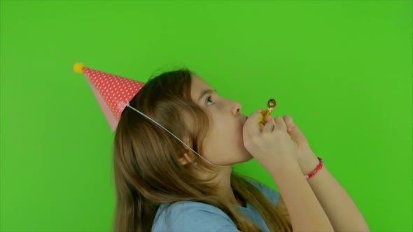 The Child Has a Birthday on a Green Background alt