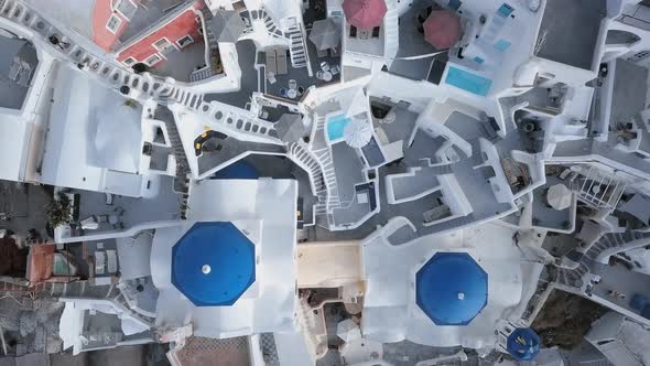 Top Aerial of Oia Town, Santorini