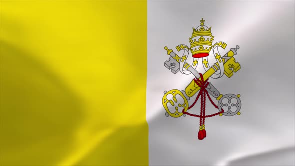 Vatican City Waving Flag Animation 4K Moving Wallpaper Background alt