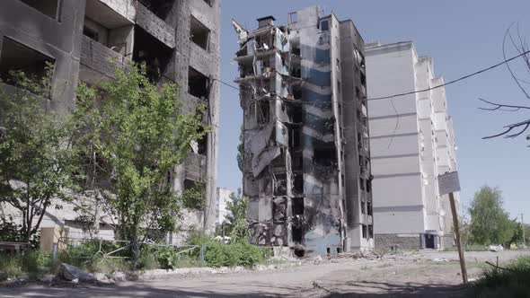 War in Ukraine  Destroyed Building in Borodyanka Bucha District alt