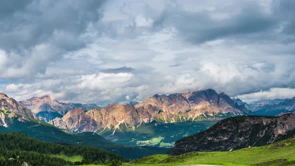 Clouds Timlapse above  Dolomites Alps Italy
