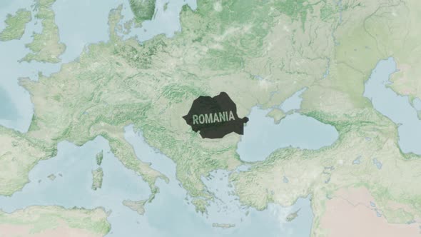 Globe Map of Romania with a label