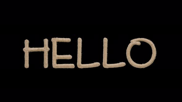 Word Hello Written by Handmade Letters, Alpha Channel