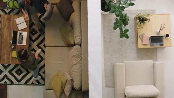 Top View of Couple Having Fight alt