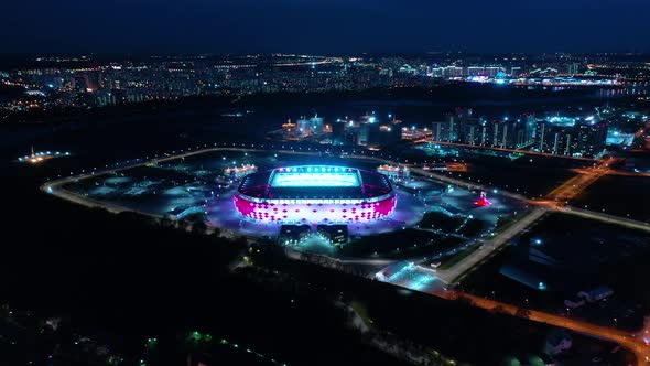 Freeway Intersection and Football Stadium Spartak Moscow Otkritie Arena alt