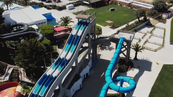 Empty water park (aerial view)