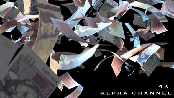 Falling Estonia Money Banknotes alt