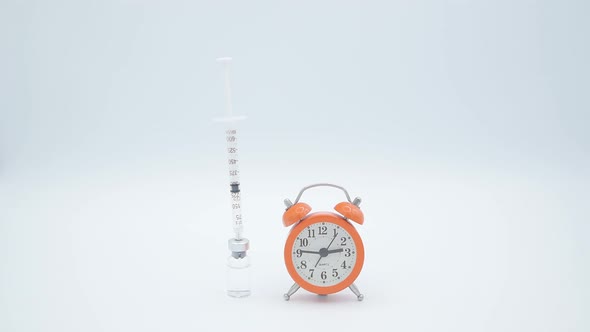 Concept video of waiting for the covid-19 vaccine, isolated on white background. alt