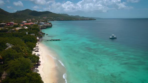 Playa Lagun Beach Cliff Curacao Beautiful Tropical Bay with White Sand and Blue Ocean Curacao alt