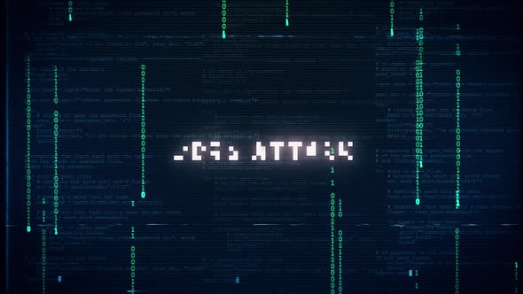 DDOS Attack Message. Warning message with noise glitch effect. alt