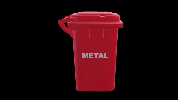 Separate collection of waste in the orange container metal garbage  alt