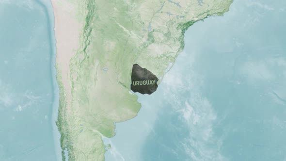 Globe Map of Uruguay with a label