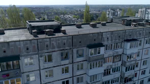 An Old Panel Multistorey Building From a Bird's Eye View