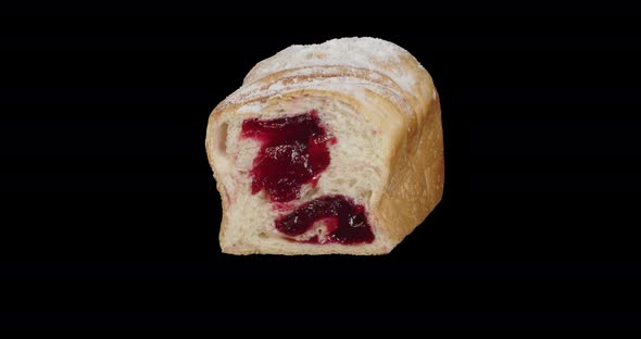 Bun With Cherry Jam Inside. Alpha Channel alt