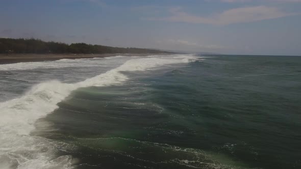 Water Surface with Big Waves Aerial View alt
