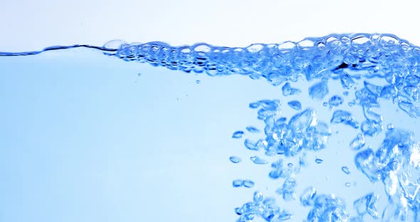 Many Bubbles in Water Close Up Abstract Water Wave with Bubbles in Slow Motion alt