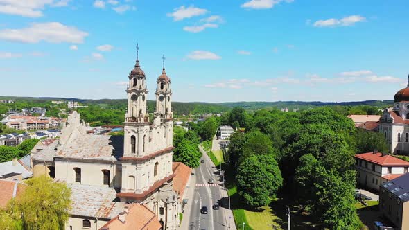 Circle Around Stunning Architecture Catholic Church In Vilnius, Lithuania alt
