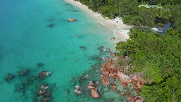Beach Anse Lazio, Praslin Island, Seychelles (authorized flight) alt