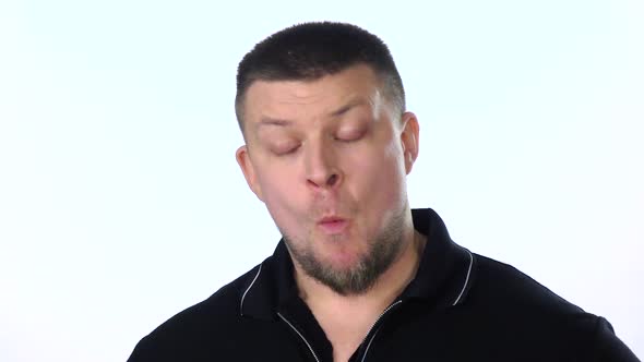 Chewing Men. White. Slow Motion alt