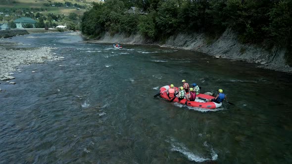 Aerial View of Mountain River