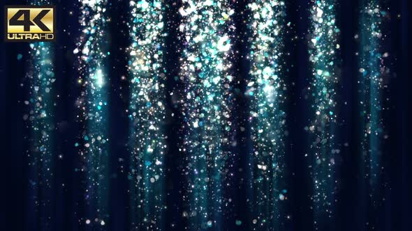 Abstract Royal Blue Particle Confetti and Glitter Curtain 4k